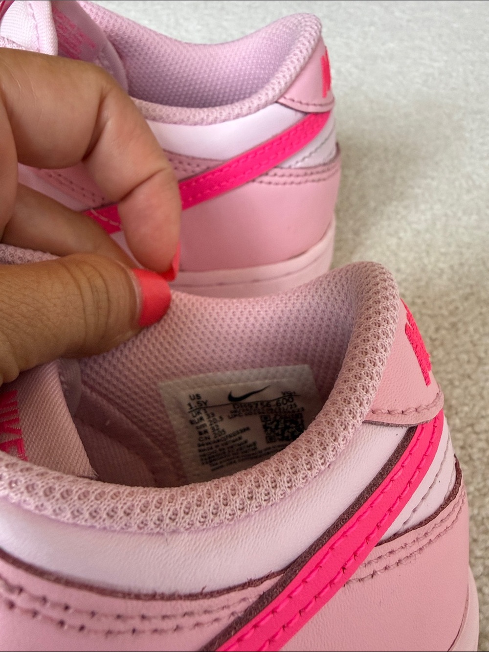 Nike Dunk Low Girls’ Pink Sneakers - Picture 4 of 6